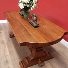 Load image into Gallery viewer, x SOLD Antique French Oak Dining Table or Twin Pedestal Kitchen Table, Stretcher Base. B11268
