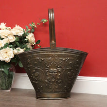 Load image into Gallery viewer, x SOLD Antique Belgian Umbrella Holder Stand, Pressed Brass Plant Holder Jardinière Pot. B10426
