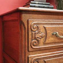 Load image into Gallery viewer, x SOLD French Chest of Drawers Vintage Hall Cupboard with Three Drawer Oak Hall Cabinet B10929
