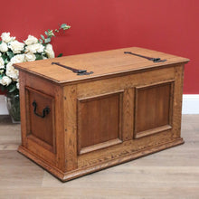 Load image into Gallery viewer, x SOLD Vintage French Trunk Coffer Coffee Table, Chest. Wrought Iron Handle Blanket Box B10642
