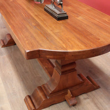 Load image into Gallery viewer, x SOLD Antique French Oak Dining Table or Twin Pedestal Kitchen Table, Stretcher Base. B11268
