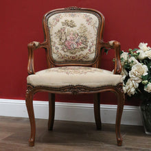 Load image into Gallery viewer, x SOLD Vintage French Armchair, French Tapestry Seat Back Armchair, Hall Bedroom Chair B11052
