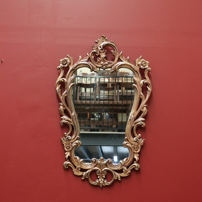 Vintage Rose Gold Mirror, Wall Hanging Flemish Mirror, Hallway, Vanity Mirror B10630