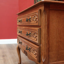 Load image into Gallery viewer, x SOLD Vintage French Chest of Drawers French Oak Three Drawer Chest Hall Entry Cabinet B10955
