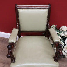 Load image into Gallery viewer, x SOLD Antique English Office Chair. Oak and Leather Hall Chair Armchair, Bedroom Chair B10673
