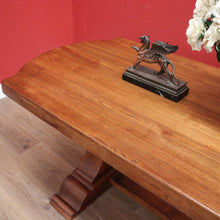 Load image into Gallery viewer, x SOLD Antique French Oak Dining Table or Twin Pedestal Kitchen Table, Stretcher Base. B11268
