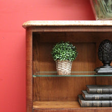 Load image into Gallery viewer, x SOLD Antique French China Cabinet, Walnut Drinks Hall Cupboard Marble Top Bookcase. B10332
