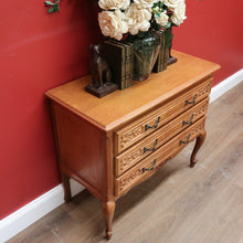 Load image into Gallery viewer, x SOLD Vintage French Chest of Drawers French Oak Three Drawer Chest Hall Entry Cabinet B10955
