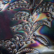Load image into Gallery viewer, x SOLD Carnival Glass EMU, Black Amethyst Emu Bowl Australian Crown Crystal Master Bowl B11094
