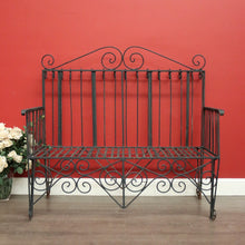 Load image into Gallery viewer, x SOLD Vintage French Wrought Iron Garden Chair, Seat Bench Chair Verandah Armchair. B10395
