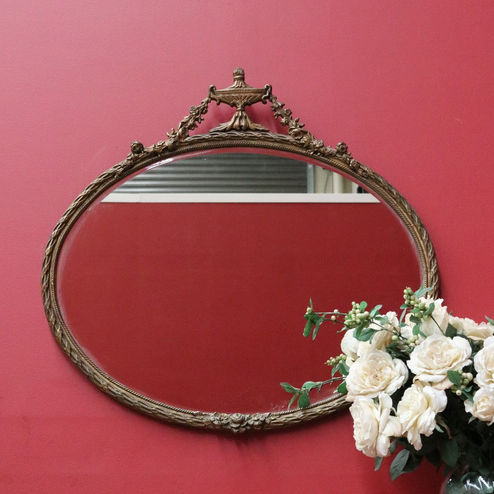 French Gilt Wall Mirror Oval Gilt Framed Bevelled Edge Hall Mirror Vanity Mirror B10310