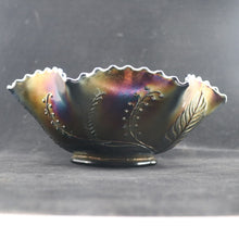 Load image into Gallery viewer, x SOLD Carnival Glass EMU, Black Amethyst Emu Bowl Australian Crown Crystal Master Bowl B11094
