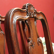 Load image into Gallery viewer, x SOLD Set of 6 Antique French Dining Chairs, French Oak and Fabric Kitchen Chairs B10747
