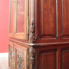 Load image into Gallery viewer, x SOLD Vintage China Cabinet, French Bookcase, Oak 4 Door Display Cabinet Chest. B10212
