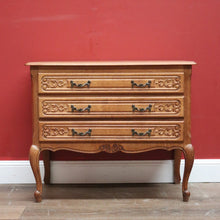 Load image into Gallery viewer, x SOLD Vintage French Chest of Drawers French Oak Three Drawer Chest Hall Entry Cabinet B10955
