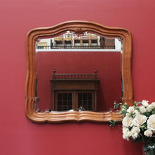 Load image into Gallery viewer, SALE Antique French Mirror Oak Bevelled Edge Mirror, Wall Mirror, Vanity, Hall Mirror B10878
