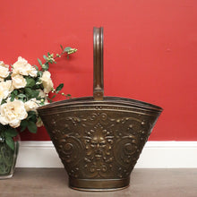 Load image into Gallery viewer, x SOLD Antique Belgian Umbrella Holder Stand, Pressed Brass Plant Holder Jardinière Pot. B10426
