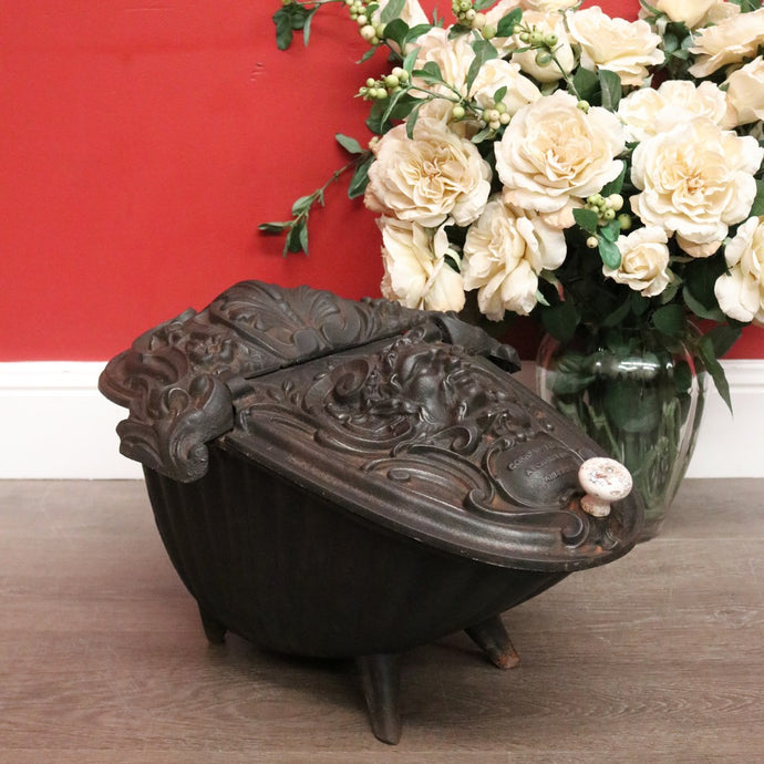 Antique French Coal Scuttle ideal as Magazine holder, Kindling storage, Firewood B10493