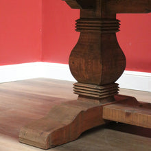 Load image into Gallery viewer, x SOLD Vintage French Style Country Dining Table, Slab Top Table, with large Pedestals B11239
