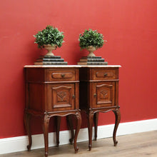 Load image into Gallery viewer, X SOLD Pair of Antique French Bedside Tables, Bedside Cabinets, Lamp Side Tables Marble B10653
