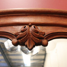 Load image into Gallery viewer, SALE Antique French Mirror Oak Bevelled Edge Mirror, Wall Mirror, Vanity, Hall Mirror B10878
