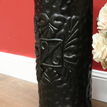 Load image into Gallery viewer, x SOLD Vintage French Umbrella Holder, Umbrella Stand, Black Tin Walking Stick Cane Bin B10813
