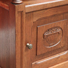 Load image into Gallery viewer, x SOLD Antique Bedside Table, French Bedside Cabinet, Lamp or Side Table. Oak, Marble B10889
