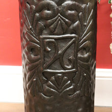 Load image into Gallery viewer, x SOLD Vintage French Umbrella Holder, Umbrella Stand, Black Tin Walking Stick Cane Bin B10813

