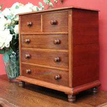 Load image into Gallery viewer, x SOLD Australian Cedar Apprentice Piece, Chest of Drawers.  5 Drawer Chest of Drawers B10676

