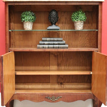 Load image into Gallery viewer, x SOLD Antique French China Cabinet, Walnut Drinks Hall Cupboard Marble Top Bookcase. B10332
