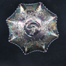 Load image into Gallery viewer, x SOLD Carnival Glass EMU, Black Amethyst Emu Bowl Australian Crown Crystal Master Bowl B11094
