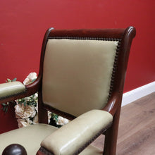 Load image into Gallery viewer, x SOLD Antique English Office Chair. Oak and Leather Hall Chair Armchair, Bedroom Chair B10673
