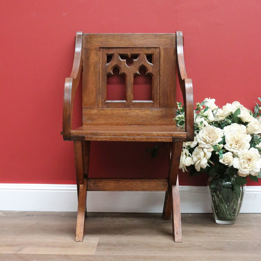 Antique French Church Chair, Ecclesiastic Chair.  Hall Chair Desk Chair Armchair B10670