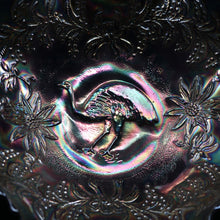 Load image into Gallery viewer, x SOLD Carnival Glass EMU, Black Amethyst Emu Bowl Australian Crown Crystal Master Bowl B11094
