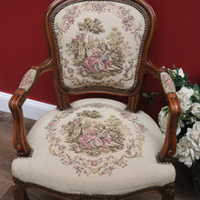 Load image into Gallery viewer, x SOLD Vintage French Armchair, French Tapestry Seat Back Armchair, Hall Bedroom Chair B11052
