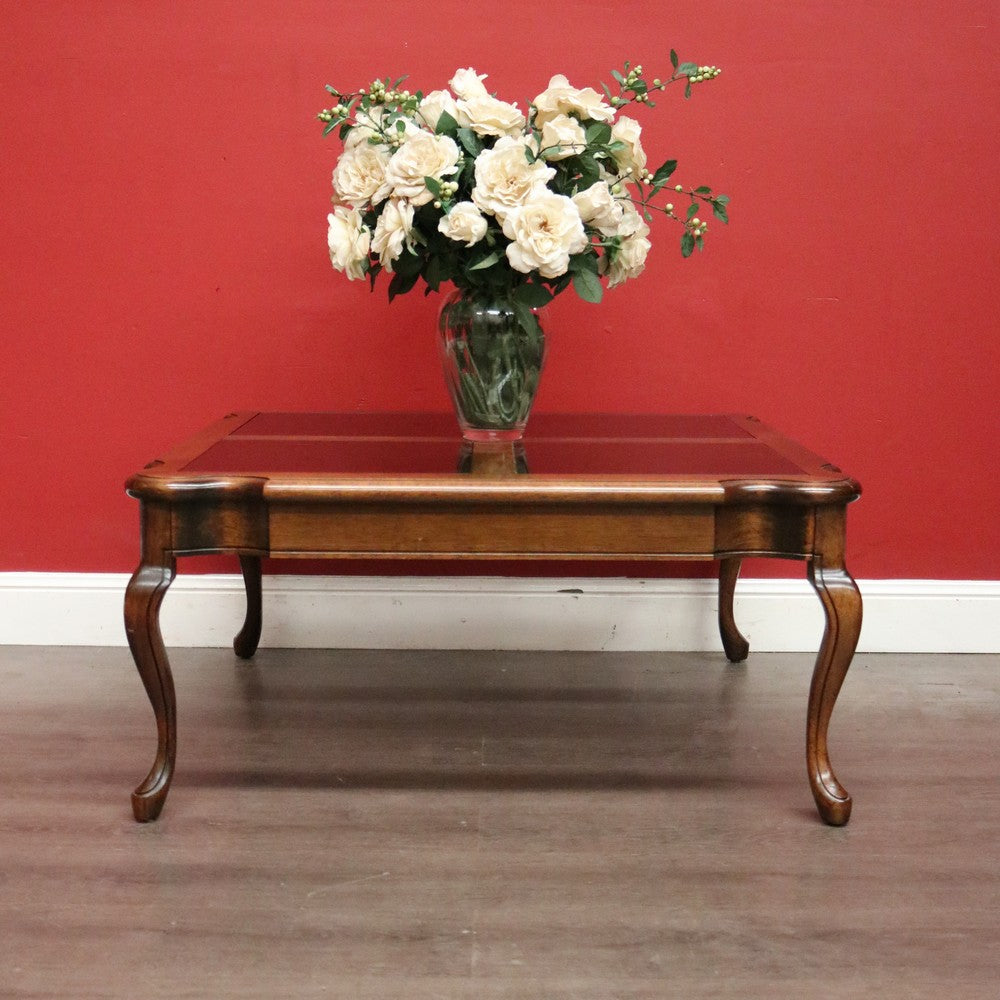 Australian Van Treight NSW, Oak and Glass Coffee Table of Square Form
