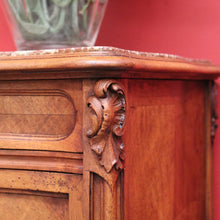 Load image into Gallery viewer, x SOLD Antique French Walnut Bedside Table, French Walnut and Marble Lamp Side Cabinet B10428
