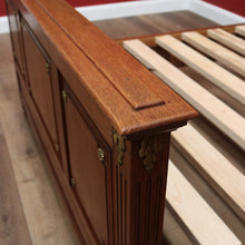 Load image into Gallery viewer, Antique French Oak Bed Double Bed Head Foot and Side rails with slats. B10846
