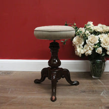 Load image into Gallery viewer, x SOLD Antique Australian Cedar Piano Stool, Cedar Tapestry Swivel Dressing Table Chair B11102
