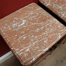 Load image into Gallery viewer, x SOLD Pair of Antique French Bedside Tables, Oak and Marble Top Lamp or Side Tables B11139
