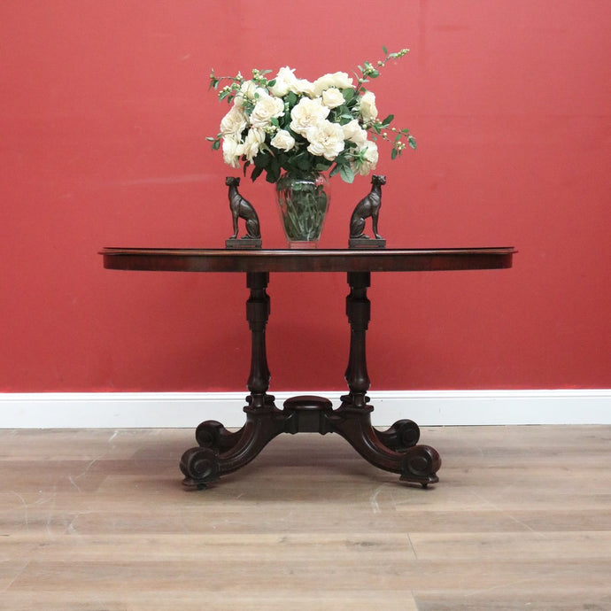 Antique Australian Cedar Oval Table, Dining Table, Glass Top Kitchen, Hall Table B11099