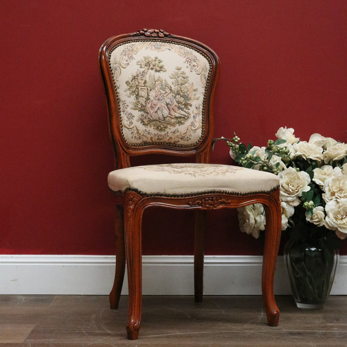 Vintage French Chair, French Tapestry Seat Back Ladies Chair, Hall Bedroom Chair B11051