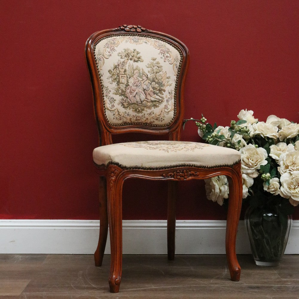 Vintage French Chair, French Tapestry Seat Back Ladies Chair, Hall Bedroom Chair B11051