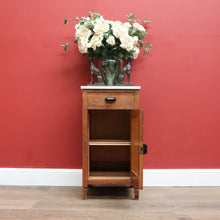 Load image into Gallery viewer, x SOLD Antique Bedside Table, French Oak and Marble Top Art Deco Bedside or Lamp Table B11254
