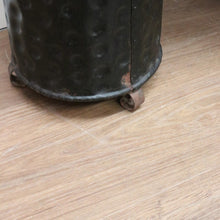 Load image into Gallery viewer, x SOLD Vintage French Umbrella Holder, Umbrella Stand, Black Tin Walking Stick Cane Bin B10813
