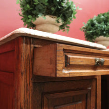 Load image into Gallery viewer, x SOLD Pair of Antique French Oak and Marble Top Bedside Cabinet, Bedsides Lamp Tables. B11216
