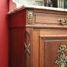 Load image into Gallery viewer, x SOLD Antique French Oak Dressing Table, Mirror Back Hall Cabinet Cupboard, Marble Top. B10522

