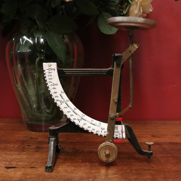 Antique/Vintage French Post Office Scales, Brass, Cast Iron and Porcelain Scales B10179