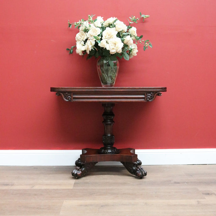 Antique English Mahogany Tea Table, Sofa Table, Fold Over Games Card Table B10651