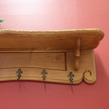 Load image into Gallery viewer, x SOLD French Oak Coat Rack Brass Fleur de Lis Hooks and Hat Display Shelf, Pot Holder B10628
